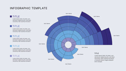 Circle Chart Business Infographic Editable Template for Extensive Data Visualization. Simple creative Infographic vector elements, charts, diagrams, steps and options for Business Presentation.