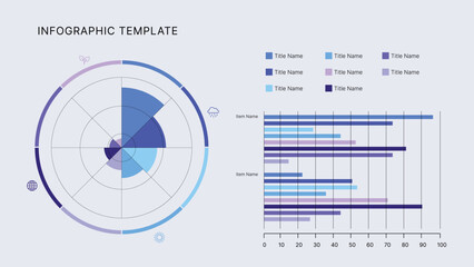 Circle Chart Business Infographic Editable Template for Extensive Data Visualization. Simple creative Infographic vector elements, charts, diagrams, steps and options for Business Presentation.