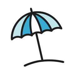 Vector illustration of a beach umbrella on white background