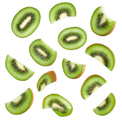 Fototapeta premium Sliced kiwi on white bg