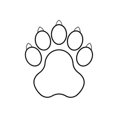 bear paw print on white background  
