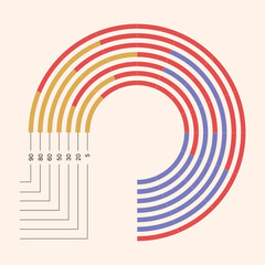 Circle Chart Business Infographic Editable Template for Extensive Data Visualization. Simple creative Infographic vector elements, charts, diagrams, steps and options for Business Presentation.