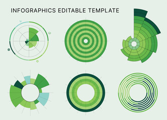Circle Chart Business Infographic Editable Template for Extensive Data Visualization. Simple creative Infographic vector elements, charts, diagrams, steps and options for Business Presentation.