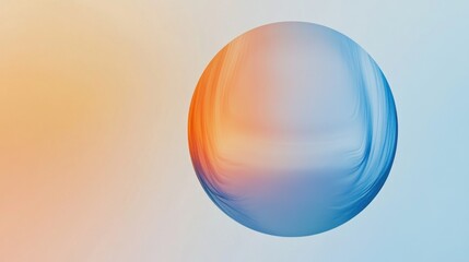 Obraz premium Abstract sphere in orange and blue colors on plain background