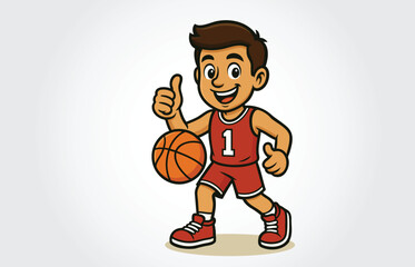Basketball Kids Player Mascot Cartoon Character Template  © Mehdi