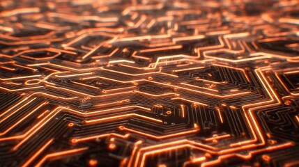 Abstract glowing circuit board design concept