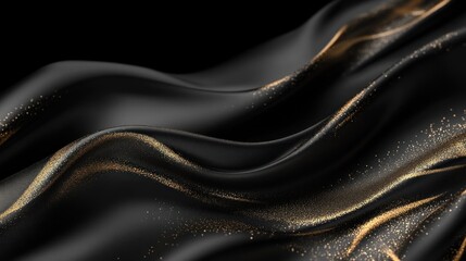 Luxurious black fabric with golden highlights.