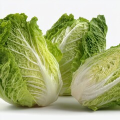 Fototapeta premium Fresh Crisp Green Romaine Lettuce Heads Perfect for Healthy Salads and Culinary Presentations in Home Cooking
