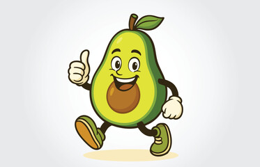 Avocado Mascot Cartoon Character Template

