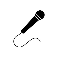 microphone with cord on white background  