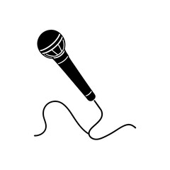 microphone with cord on white background  .svg