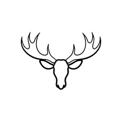 moose antlers silhouette on white background  .svg