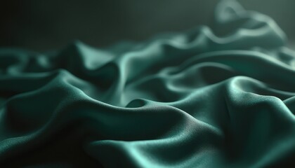 Obraz premium Teal silk-like fabric draped elegantly in indoor setting