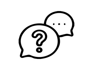 The image displays two black outline speech bubbles against a plain white background. 