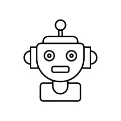 Obraz premium robot face icon on white background 