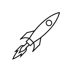 rocket blasting off on white background  .svg