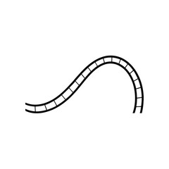 rollercoaster track on white background 