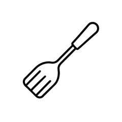 spatula with pancake on white background  .svg