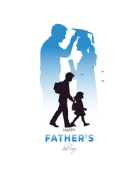  Father's Day Silhouette Art Showing Growth and Graduation