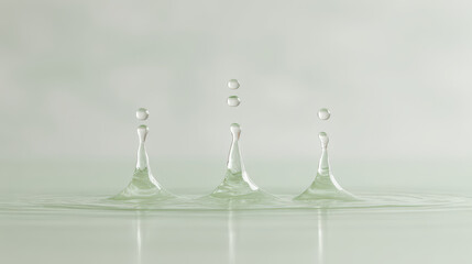 captivating splashes of water in asymmetric shapes against clean light background