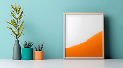 Minimalist home office with plants and natural lighting