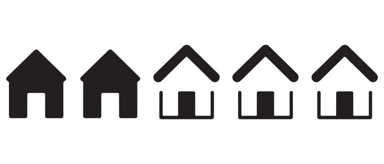 House icon silhouette set of five illustration
