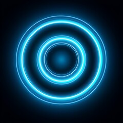 Glowing concentric blue light circles with a dark background