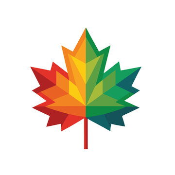  mapple leaf colorful vector icon