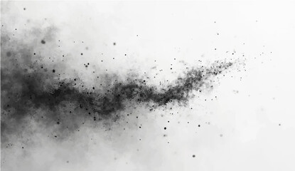 Abstract stippling texture with dusty waves and blurred grain dissolve. Monochrome spray pattern in soft organic motion. Vector illustration.