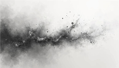 Abstract stippling texture with dusty waves and blurred grain dissolve. Monochrome spray pattern in soft organic motion. Vector illustration.