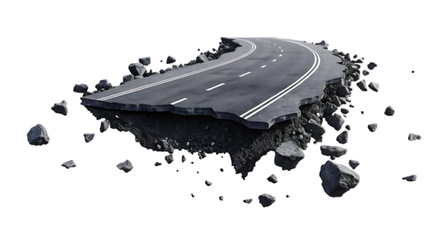  3d illustration with cut of the ground and the des isolated on white background  PNG