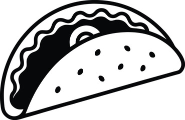 Taco Cart App UI Icons and Elements Collection Line art illustration 