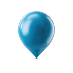 A vibrant blue balloon set against a white isolated background, perfect for celebrations, parties, or festive decorations, creating a cheerful and playful atmosphere.