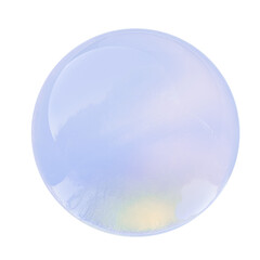Abstract sphere with iridescent sheen. Subtle colors shift from pale blue and lavender to hints of soft gold. Clean, minimalist design element 3d rendering