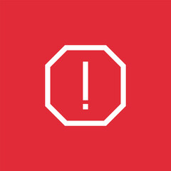 Caution warning red sign symbol icon vector illustration