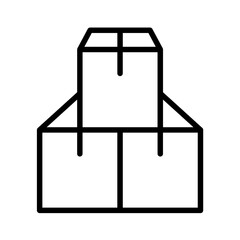 Box Vector Outline Icon.  Shipping symbol.
