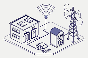 Naklejka premium Vector Illustration of Internet of Things.svg