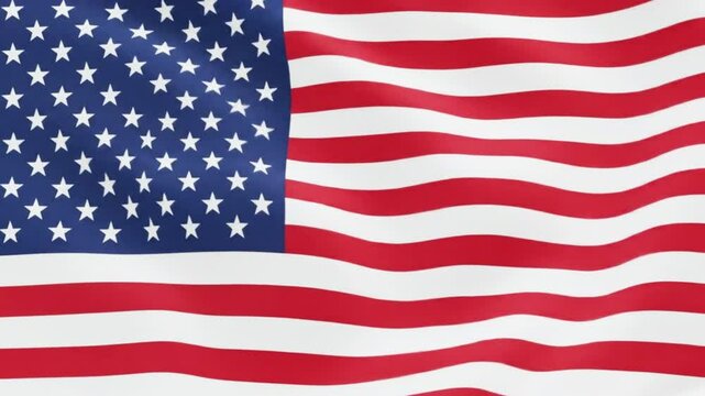 Video of the United States flag flying in full view, suitable for use as a background or other