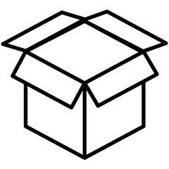 Box Vector Outline Icon.  Shipping symbol.