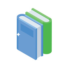 Check out this isometric icon of stacked school books