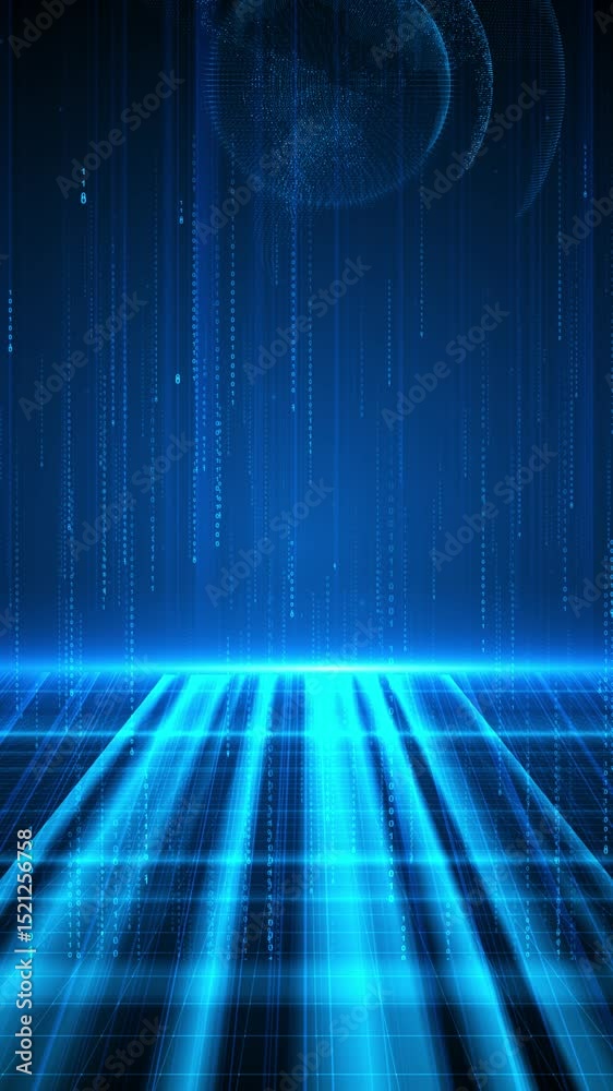 Wall mural abstract digital cyber background perfect for tech processes, neural networks, artificial intelligen