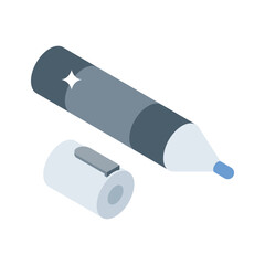 A modern isometric icon showing permanent classroom marker pen