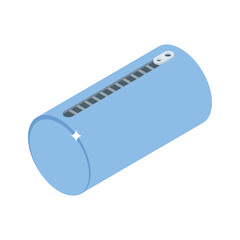 A trendy isometric icon showing organized stationery pouch zippered