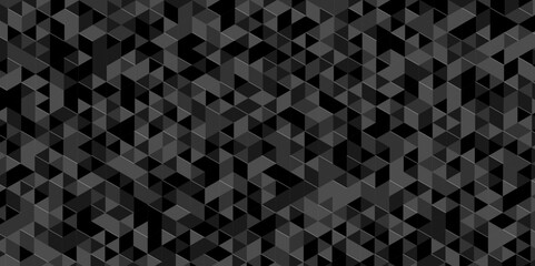 Fototapeta premium geometric seamless black, gray cube square low polygon texture wallpaper. abstract surface creative diamond pattern corporate. abstract polygon Mosaic triangle overlap texture background. 