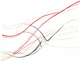 Bold Red and Gold Abstract Lines Representing Passion and Energy