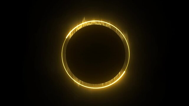 gold circle glow border, alpha channel, seamless loop,
