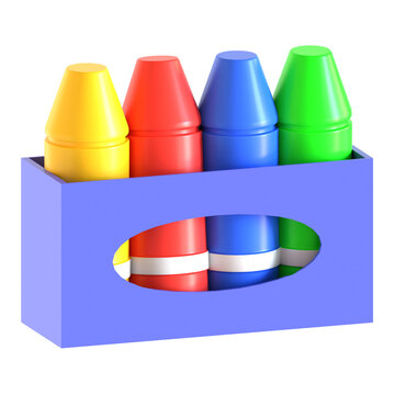 crayon box 3d icon illustration