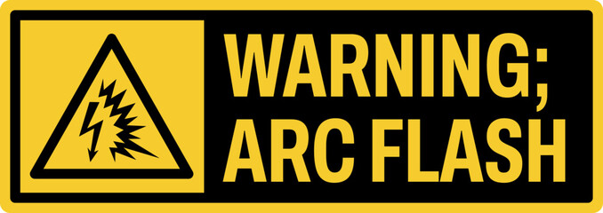 warning safety signs v3 uppercase text_warning ; arc flash landscape size 1/2 a4,a3,a2,a1	
 