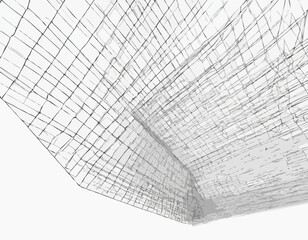Intriguing 3D Wireframe Lines Illustrating Depth and Perspective
