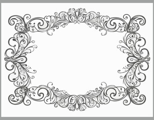 Ornate Vintage Flourish Border Design for Elegant Wedding Invitations